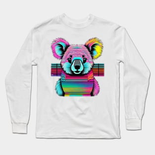 Pulsar Waves & Koala Whispers in Abstract Fashion Long Sleeve T-Shirt